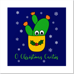 O Christmas Cactus - Opuntia Microdasys Cactus In Christmas Holly Pot Posters and Art